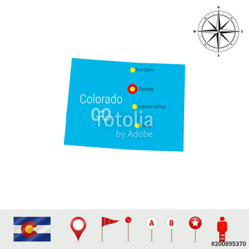500x500 Colorado Vector Map Isolated On White Background Silhouette