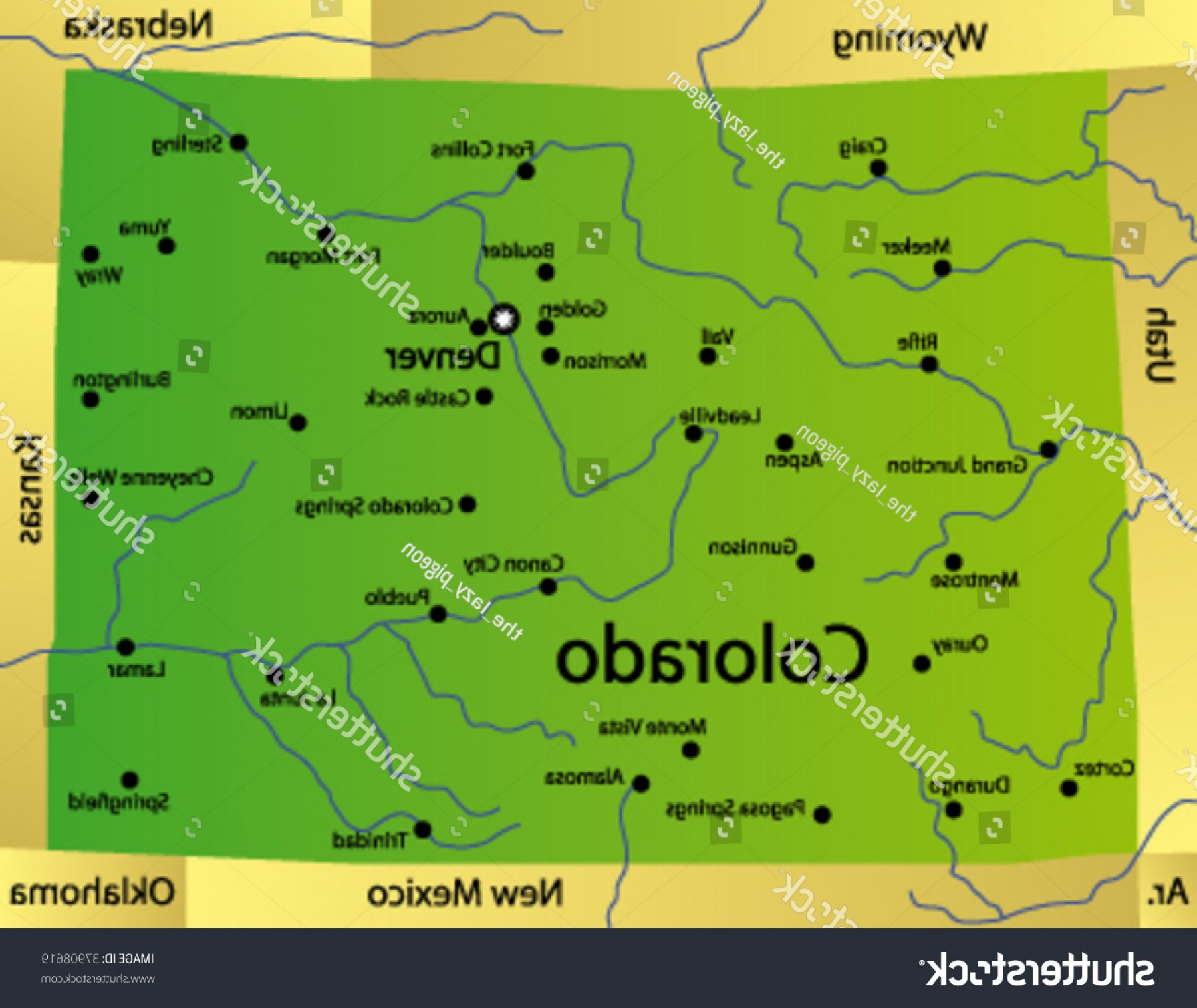 1800x1515 Detailed Vector Map Colorado State Usa Catchsplace