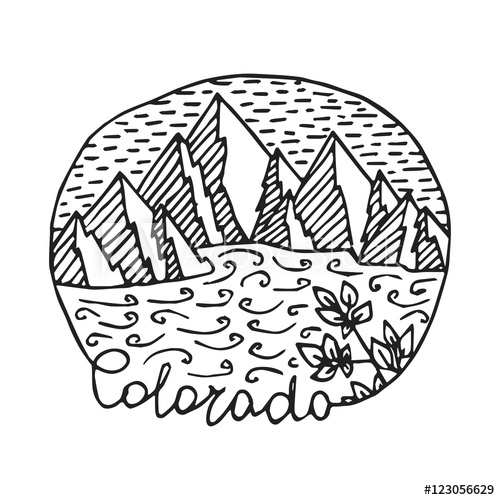 500x500 Isolated Vintage Colorado Logo Template Colorado State Vector