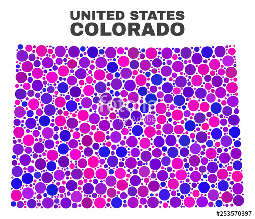 500x430 Mosaic Colorado State Map Isolated On A White Background Vector