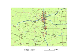 255x180 Preview Of Colorado State Vector Road Map