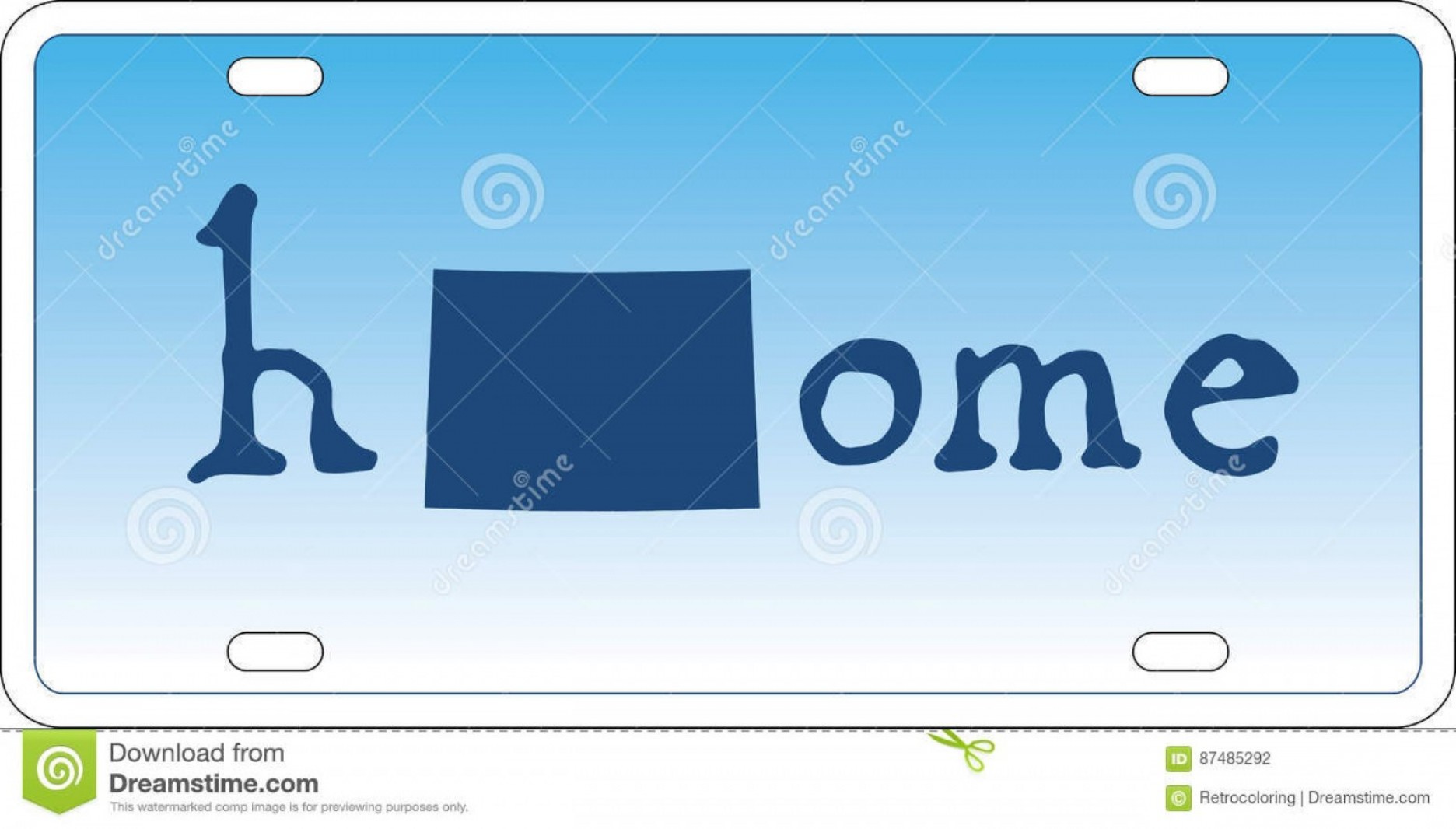 1872x1066 Stock Illustration Colorado State License Plate Vector U S