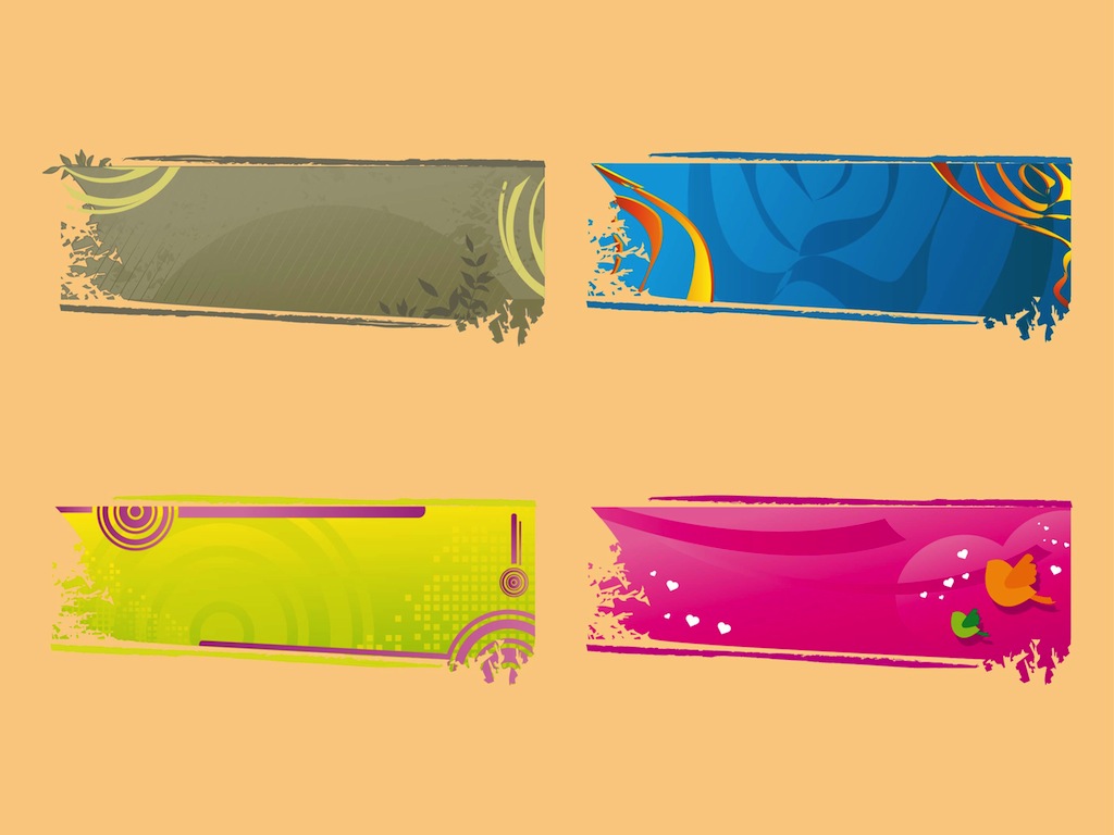 1024x768 Colorful Banner Vectors
