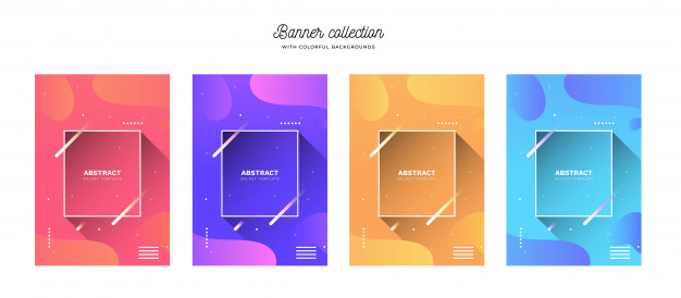 626x274 Colorful Banner Collection With Vibrant Backgrounds Vector Free