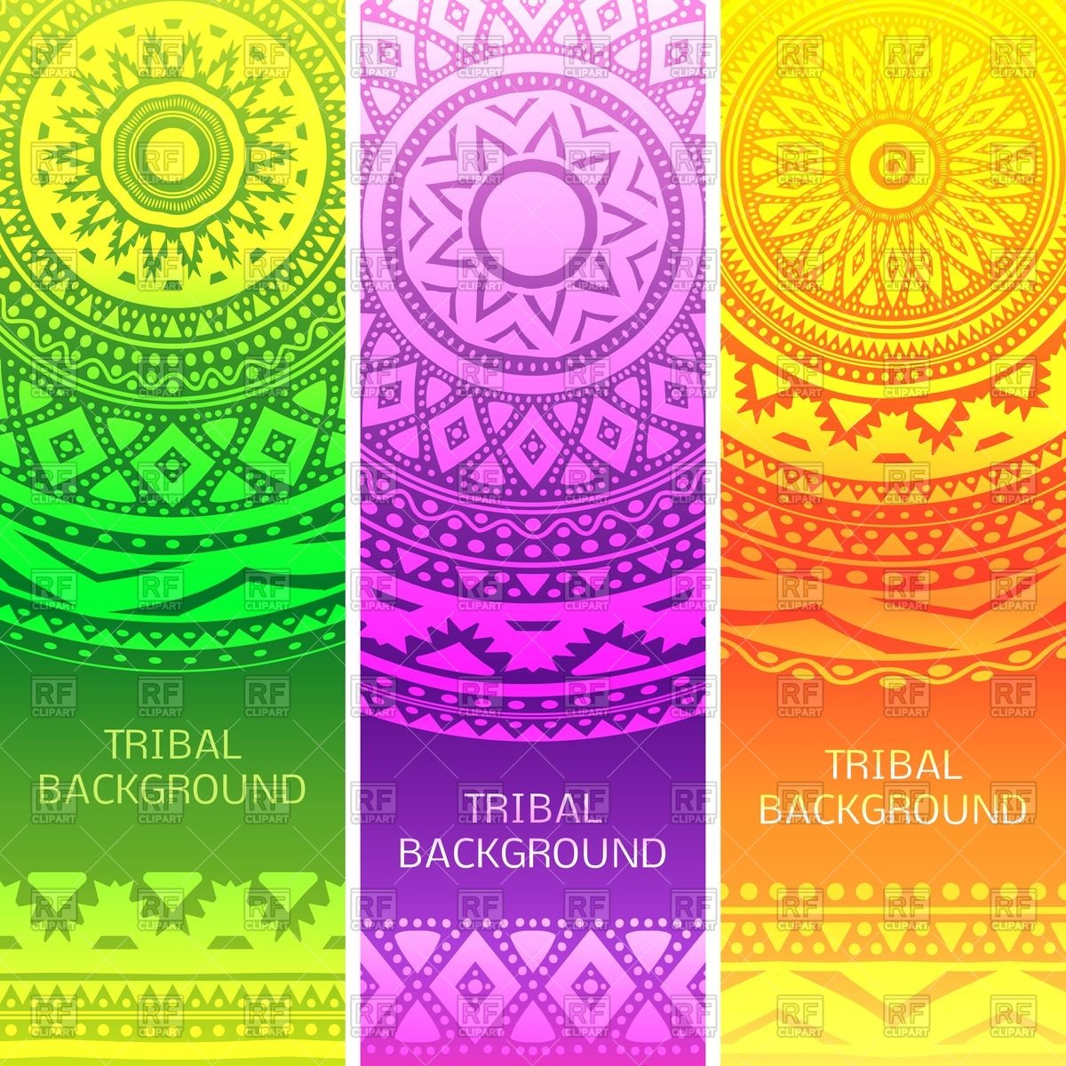 1200x1200 Colorful Banners With Tribal Ethnic Indian Ornament