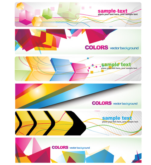 500x548 Colorful Rectangular Banner Vector Material