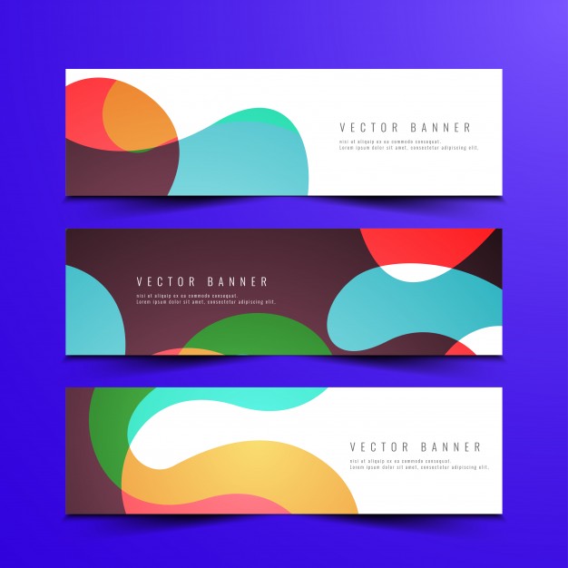 626x626 Abstract Colorful Banners Design Set Vector Free Download