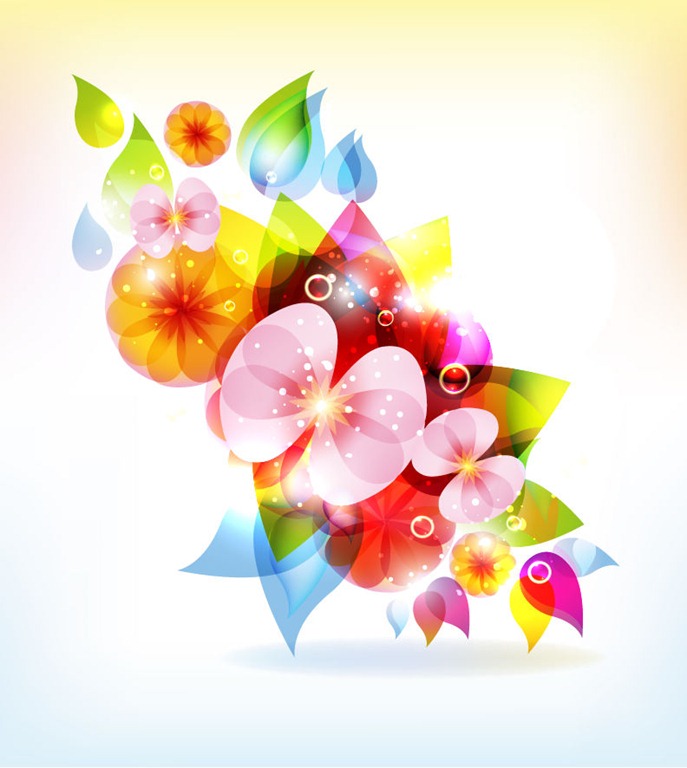 Abstract Colorful Flowers Vector Background Free Vector Graphics 687x768 Abstract Colorful Flowers Vector Background Free Vector Graphics