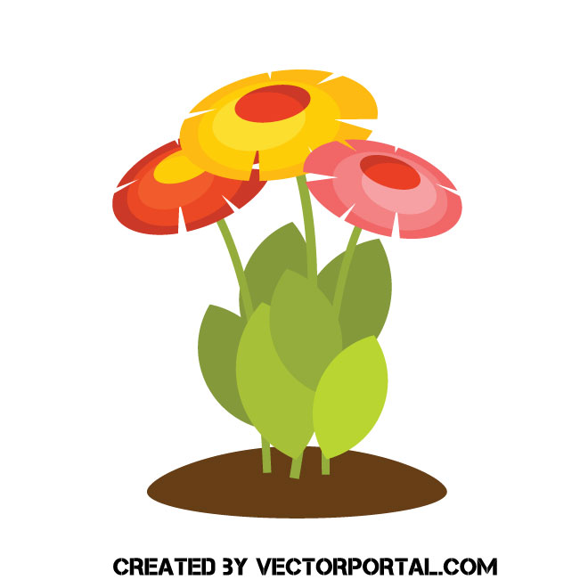 Colorful Flowers Vector Graphic 660x660 Colorful Flowers Vector Graphic