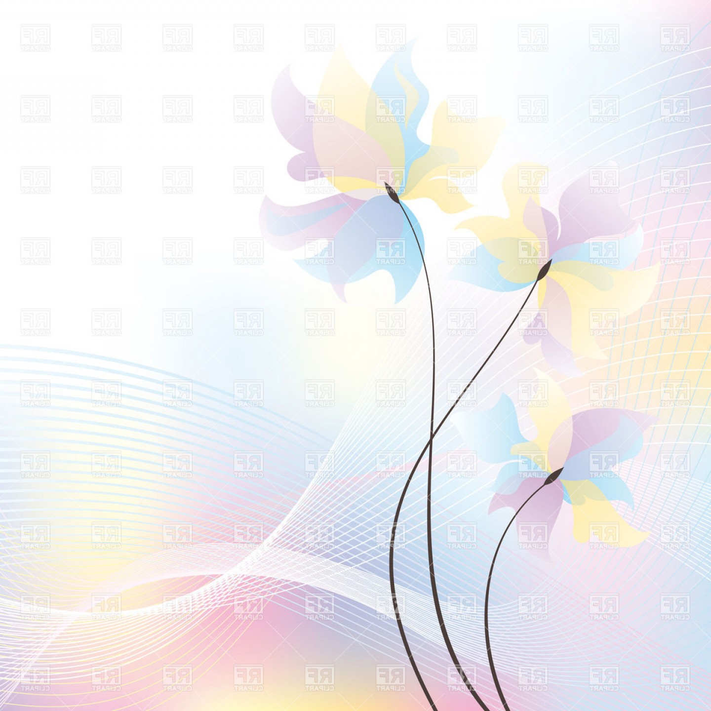Abstract Colorful Gradient Background With Flowers Vector Clipart 1440x1440 Abstract Colorful Gradient Background With Flowers Vector Clipart
