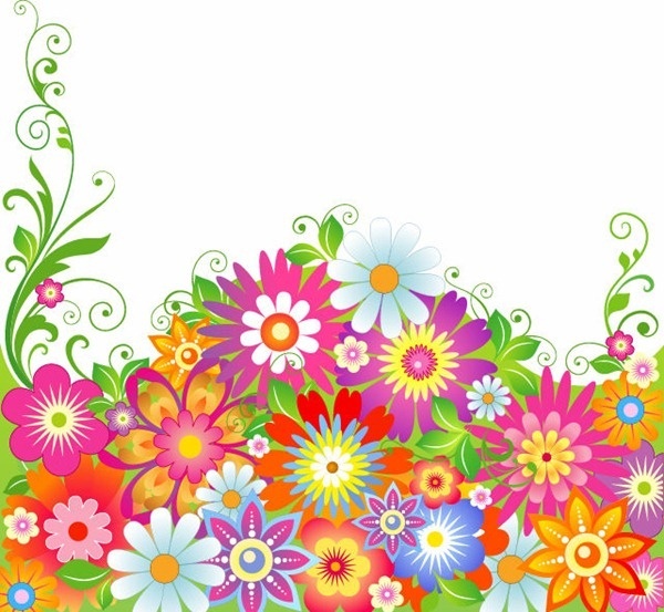 Abstract Colorful Flowers Vector Illustration Free Vector 600x553 Abstract Colorful Flowers Vector Illustration Free Vector