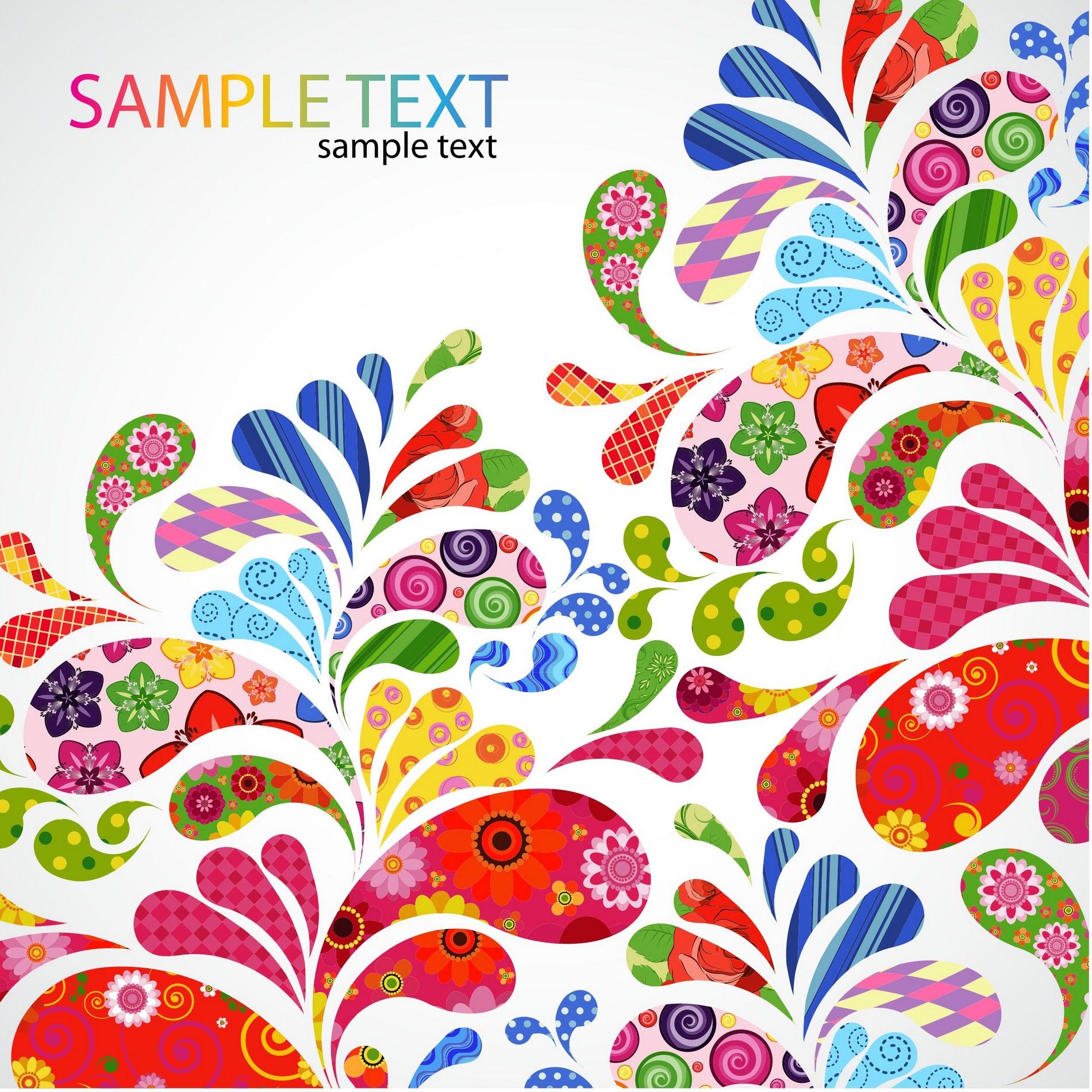 Free Design Patterns Colorful Floral Design Vector 1900x1900 Free Design Patterns Colorful Floral Design Vector