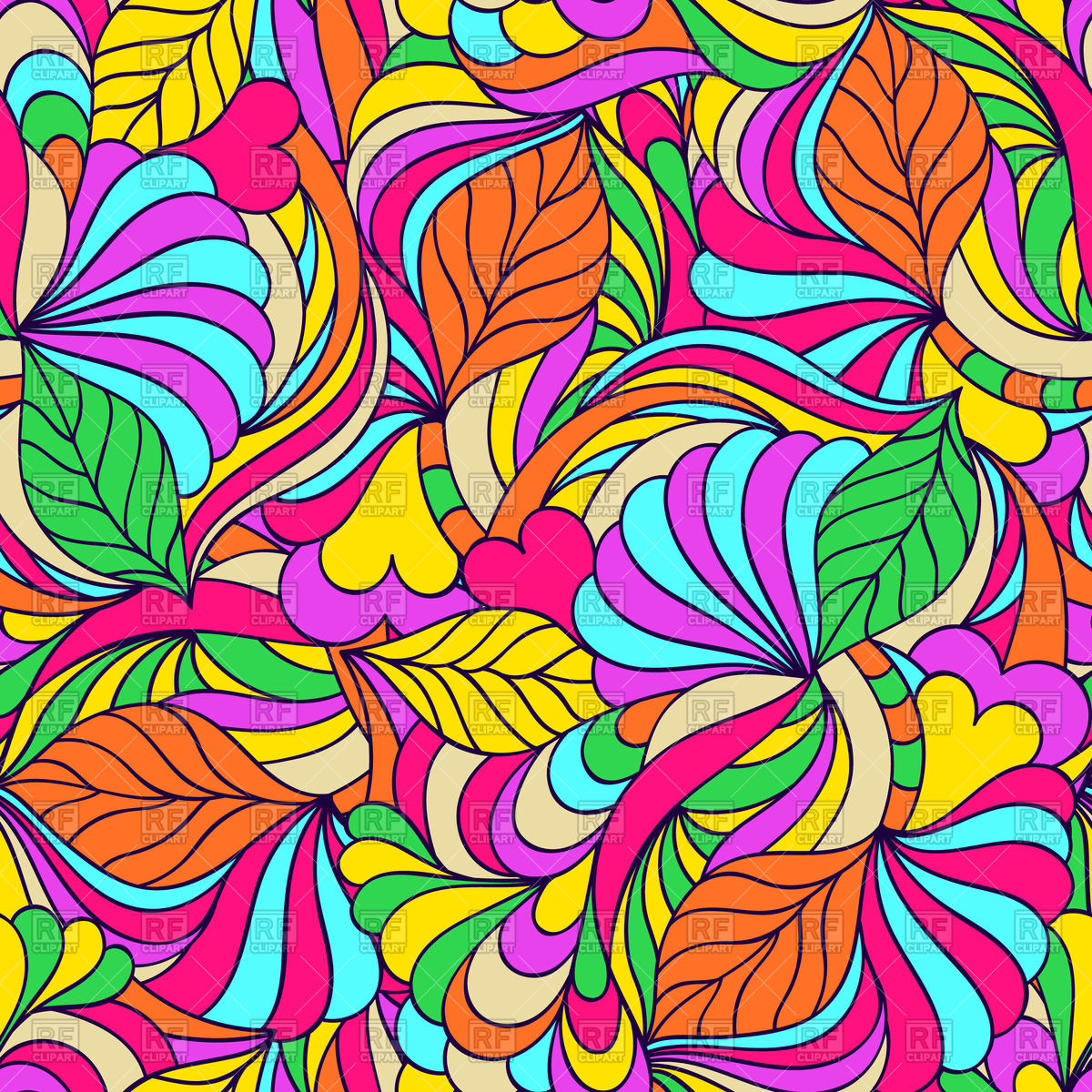 Bright Colorful Abstract Seamless Pattern Vector Image 1200x1200 Bright Colorful Abstract Seamless Pattern Vector Image