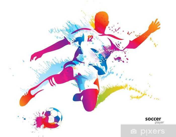 700x544 Soccer Player Kicks The Ball The Colorful Vector Illustration