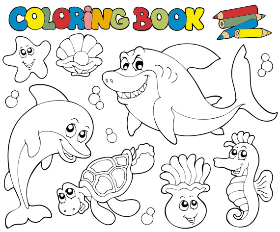 Coloring Book Vector 570x473 Coloring Book Vector