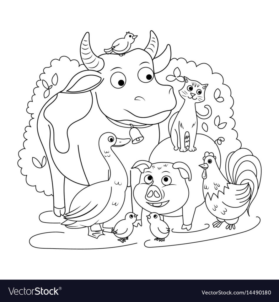 Coloring Farm Animal Coloring Book Animals For Children Vector 948x1024 Coloring Farm Animal Coloring Book Animals For Children Vector