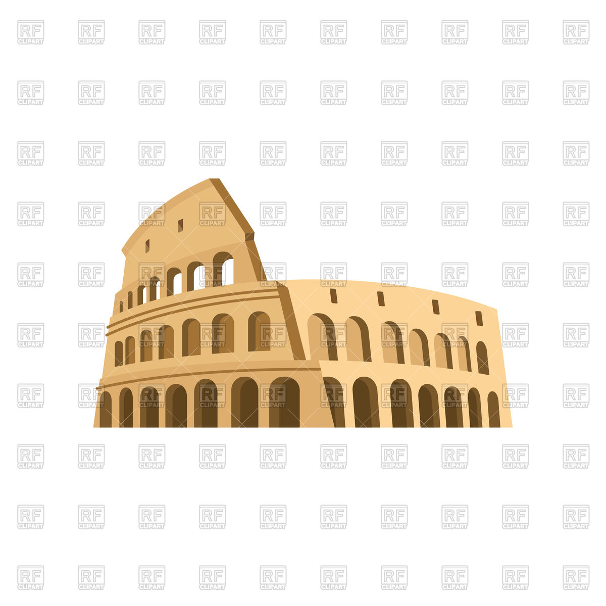 1200x1200 Colosseum In Rome On A White Background Vector Image