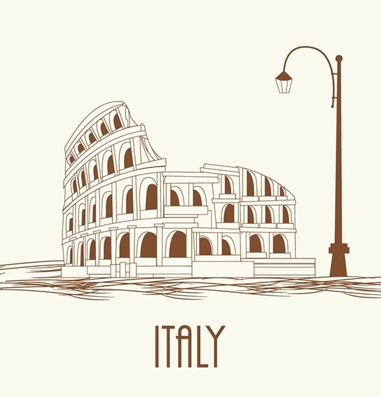 556x579 Free Italy Colosseum Vector Illustration