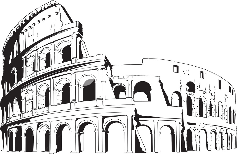 1000x650 Vector Colosseum Royalty Free Stock Image