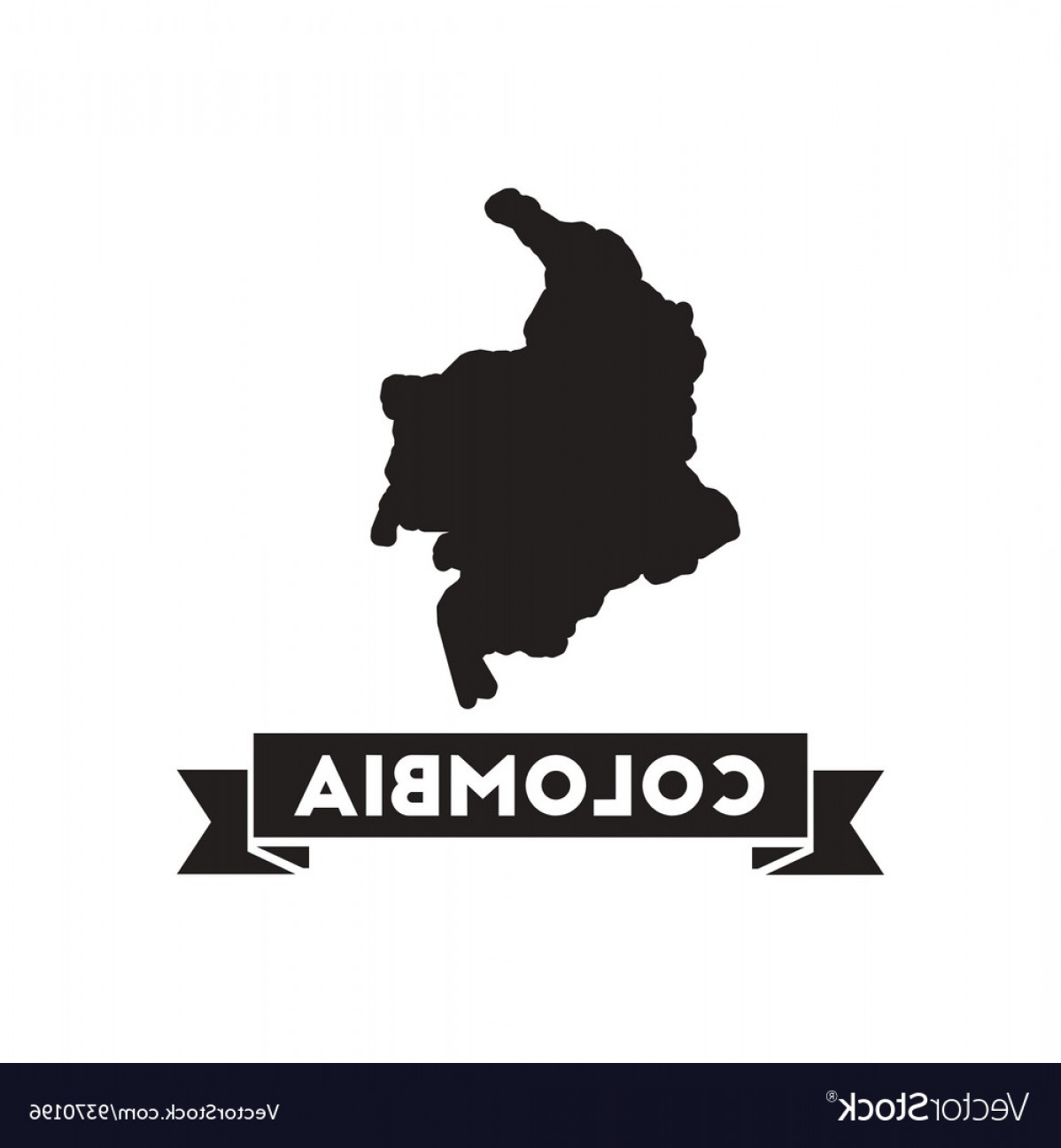 1198x1296 Flat Icon In Black And White Columbia Map Vector Handandbeak