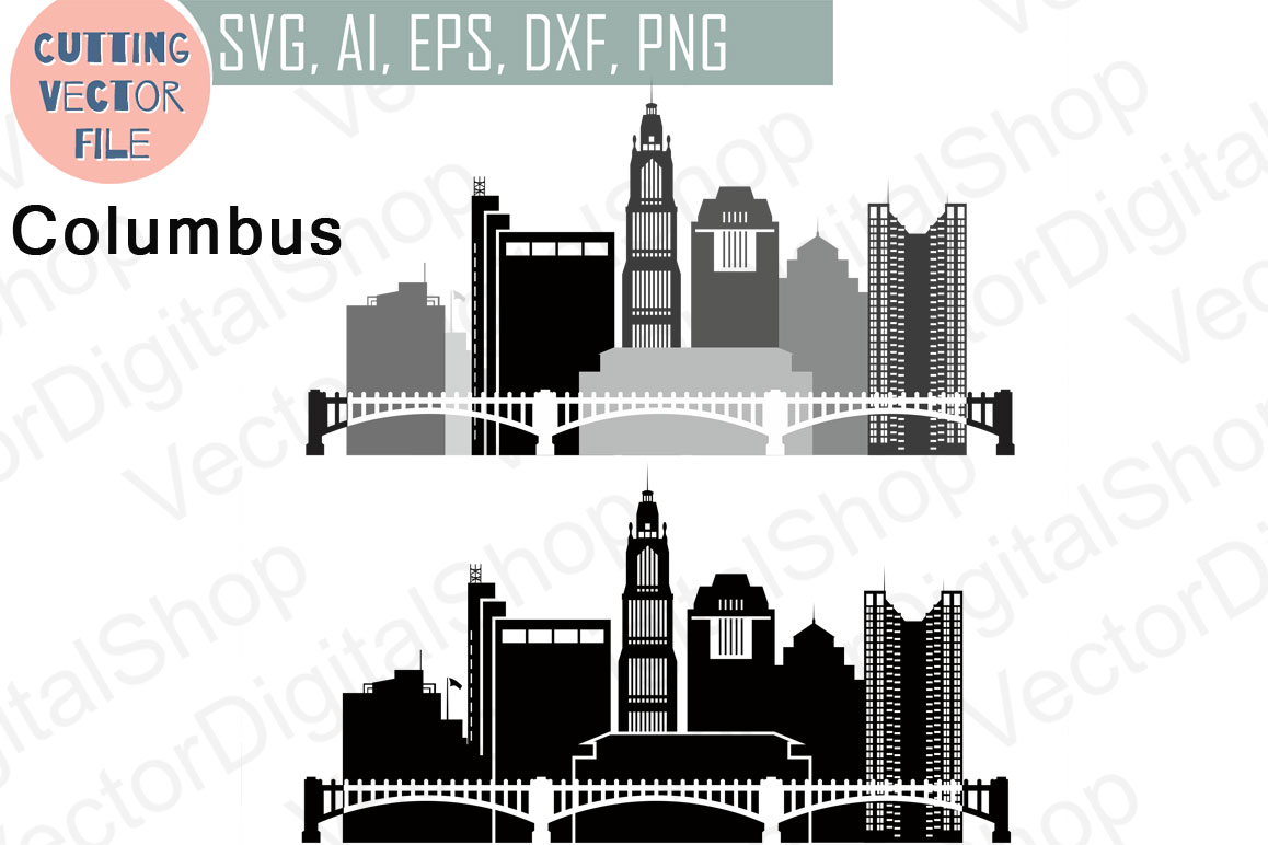 1158x772 Columbus Vector, Ohio Skyline Usa City, Png, Dwg, Cdr