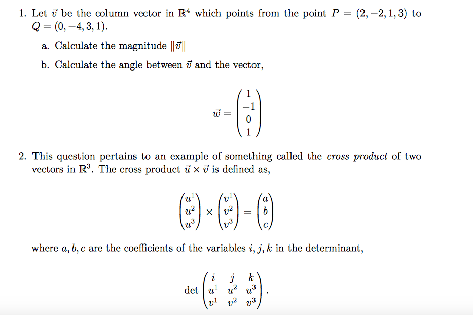 933x621 Solved Let Be The Column Vector In Which Points F