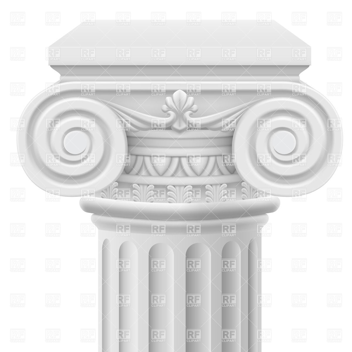 1200x1200 Classic Ionic White Column Vector Image Of Architecture, Buildings