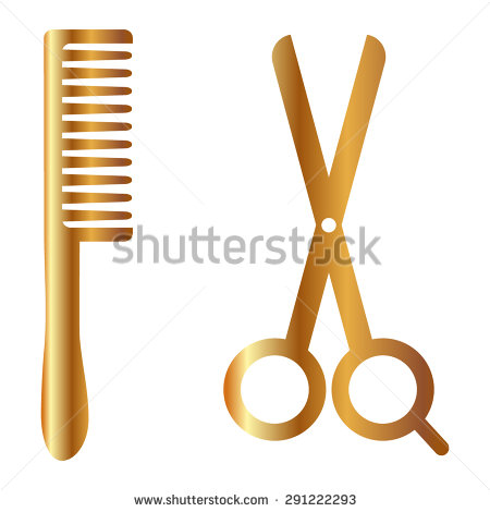 Comb And Scissors Vector