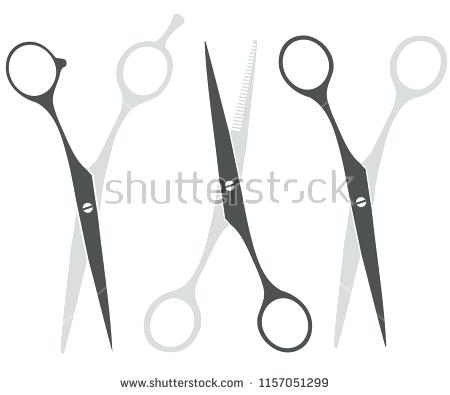 450x395 Barber Scissors Vector Set Icons Isolated On White Background