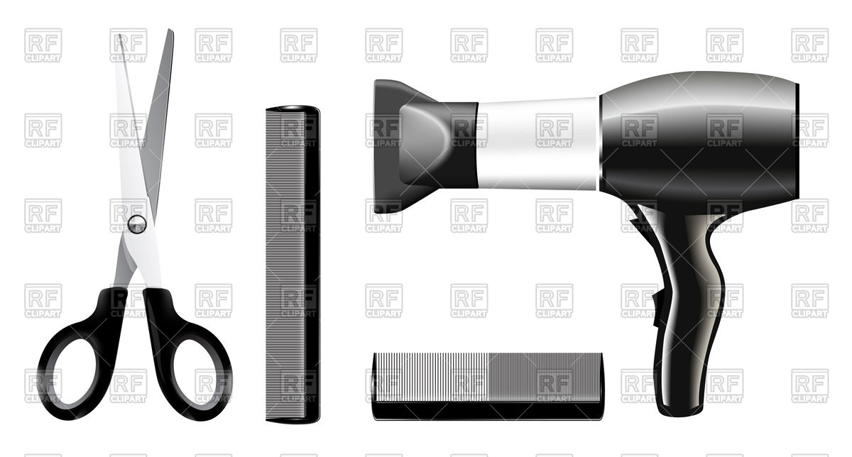 1200x644 Set Of Combs, Hair Dryers And Scissors Vector Image Of Beauty