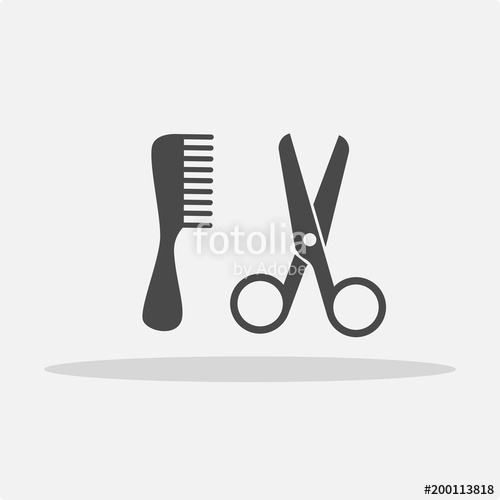 500x500 Comb And Scissors Vector Icon Hairstyle And Barbershop Equipment