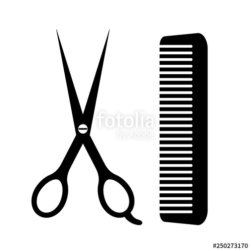 500x500 Barber Tools Scissors And Comb Icon Stock Image And Royalty Free