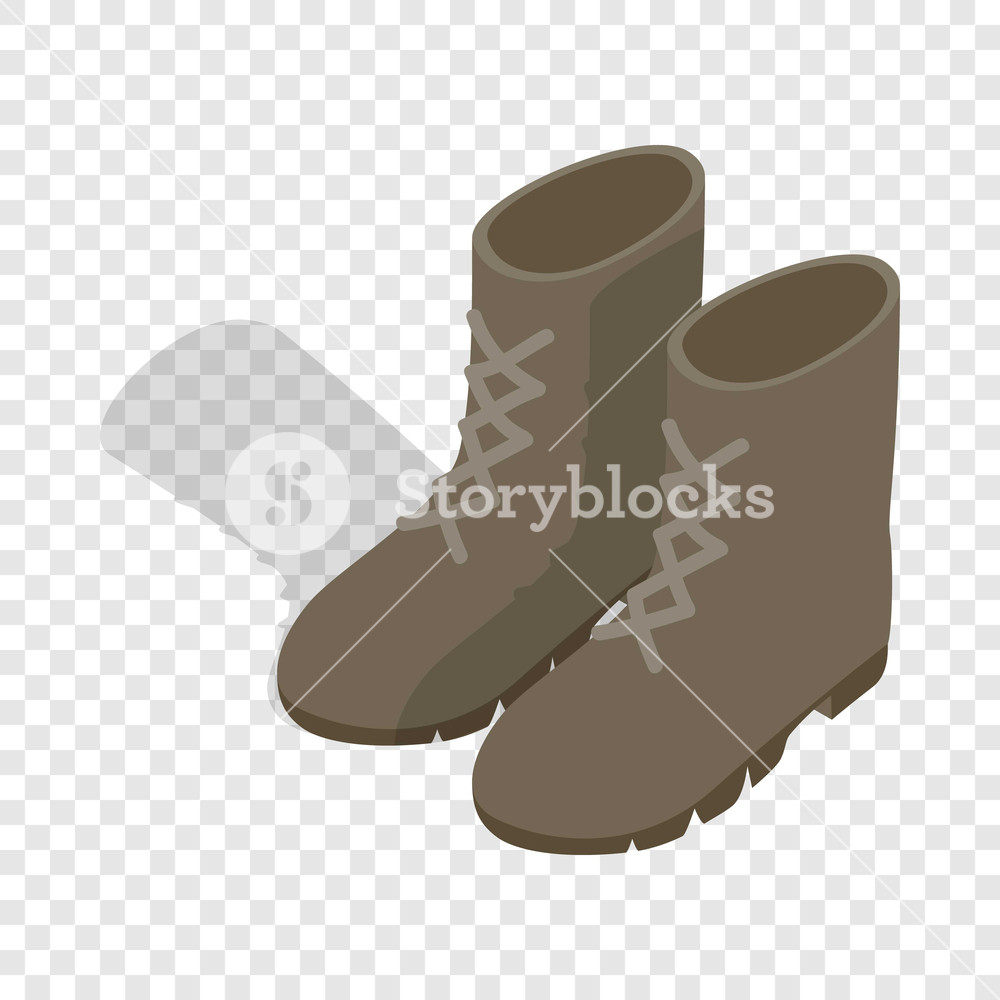 1000x1000 Combat Military Boots Isometric Icon On A Transparent