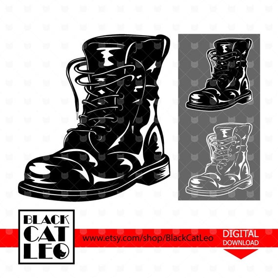 570x570 Army Boot Soldeir Boots Military Boots Vector Design Etsy