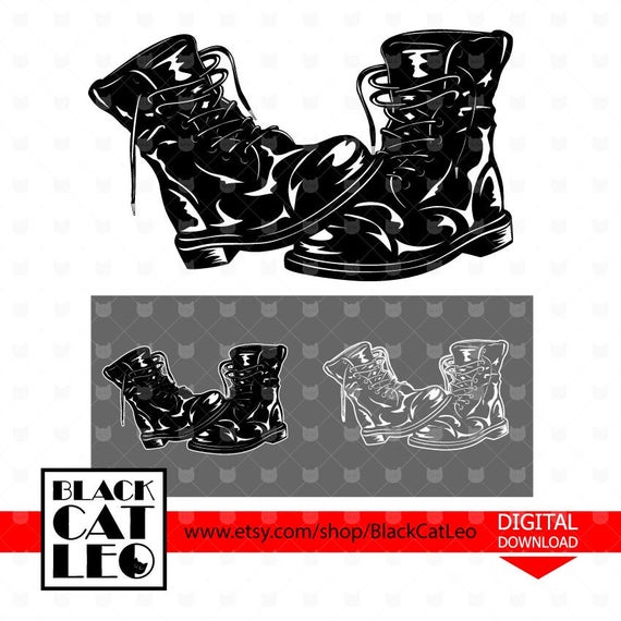 570x570 Army Boots Soldeir Boots Military Boots Vector Design Etsy