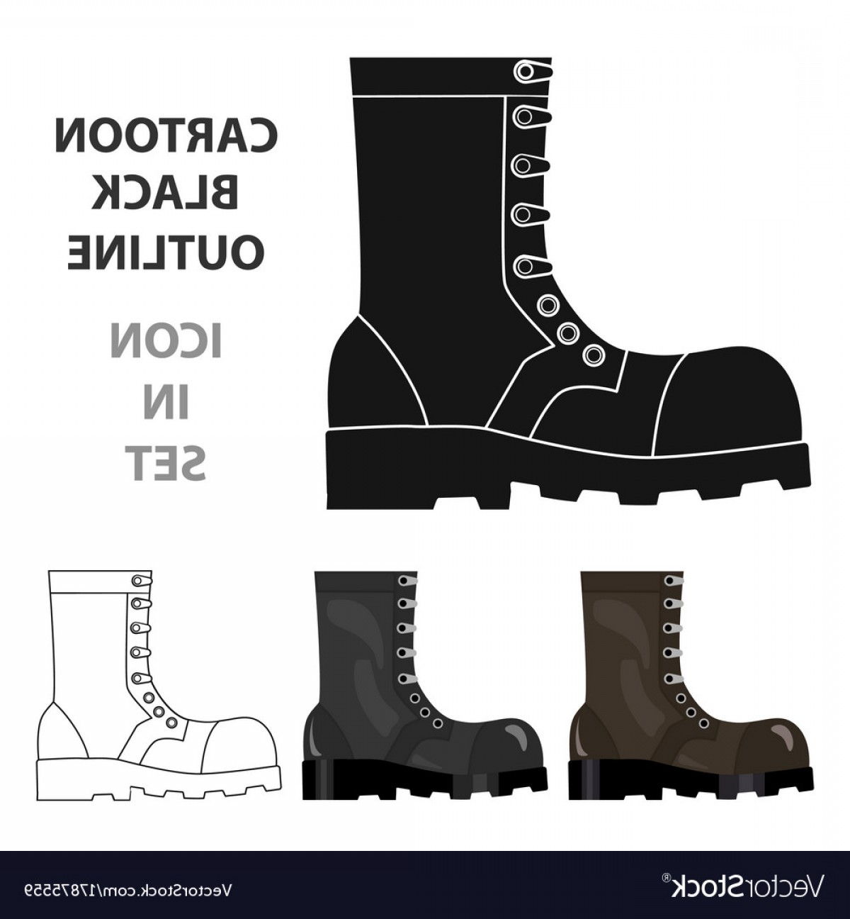 1200x1296 Army Combat Boots Icon In Cartoon Style Isolated Vector Catchsplace