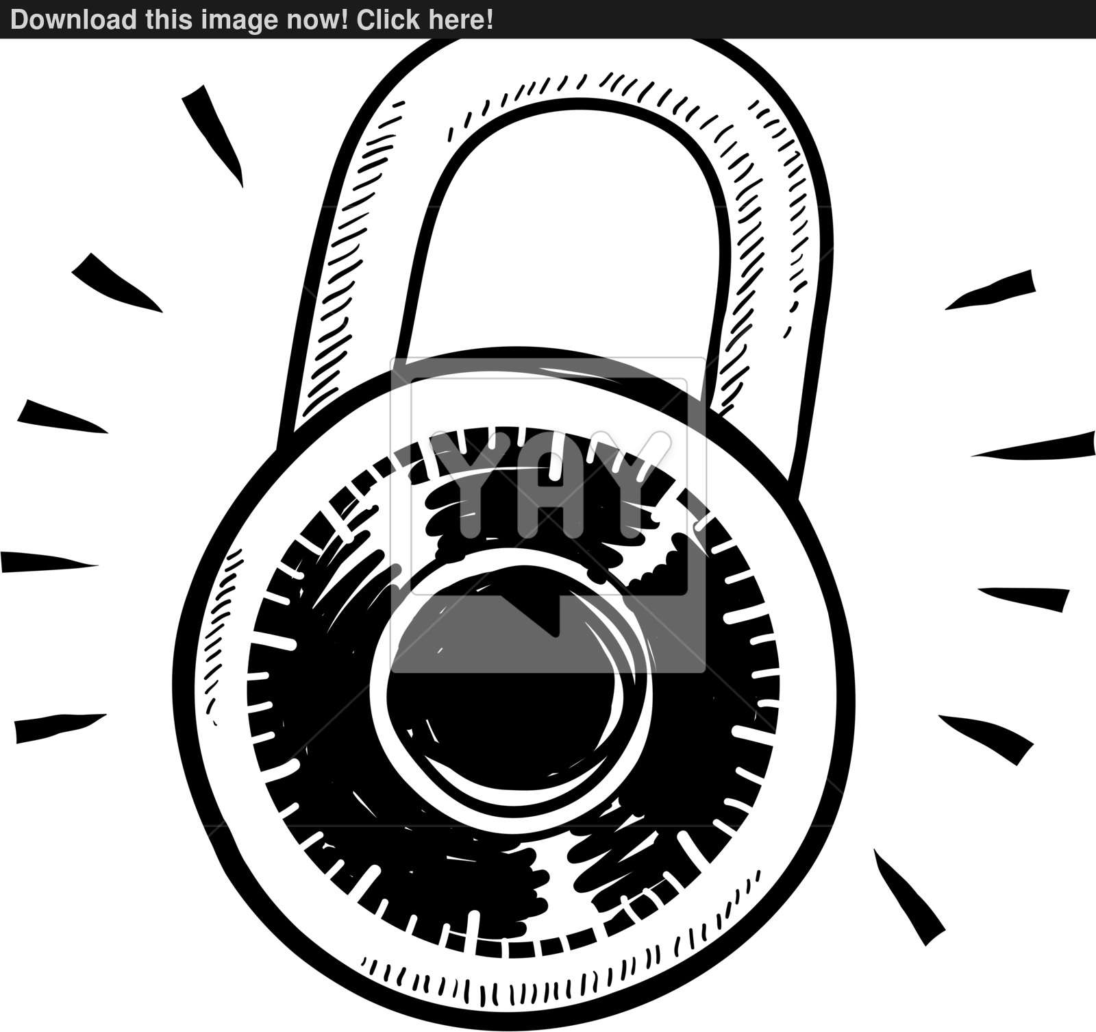 1600x1506 Combination Lock Vector Sketch Vector