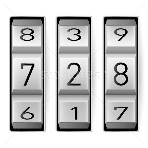 600x600 Metallic Combination Lock Vector Illustration Dvarg