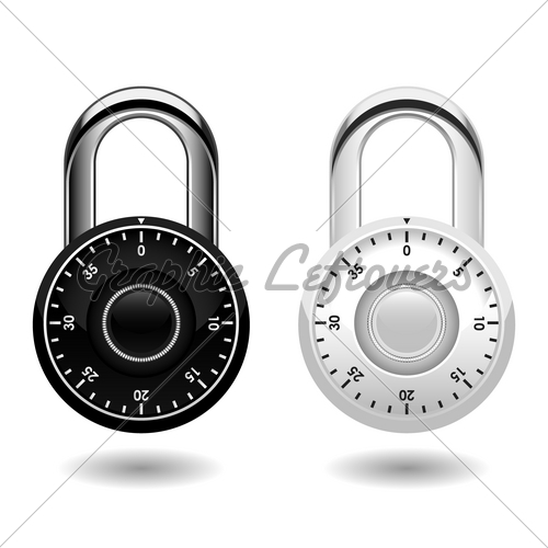 500x500 Security Combination Padlock Vector Gl Stock Images