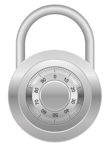 365x490 Combination Padlock Vector Illustration