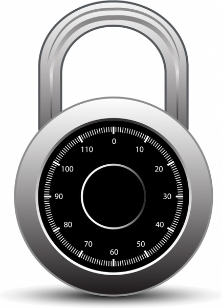 434x600 Combination Lock Free Vector In Adobe Illustrator