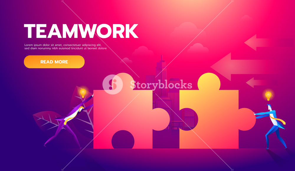 1000x583 Business Teamwork Concept Two Businessmen Connecting Puzzle