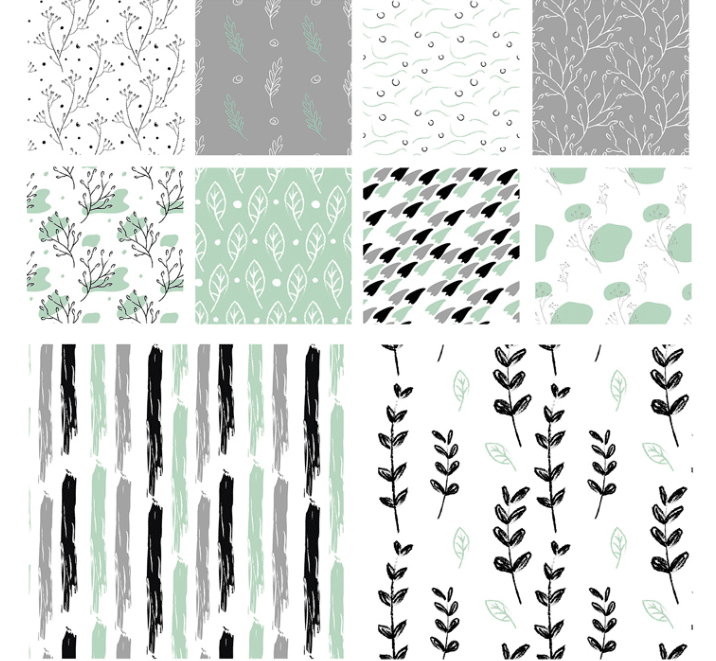 716x661 Mint Green Grey Free Vector Patterns