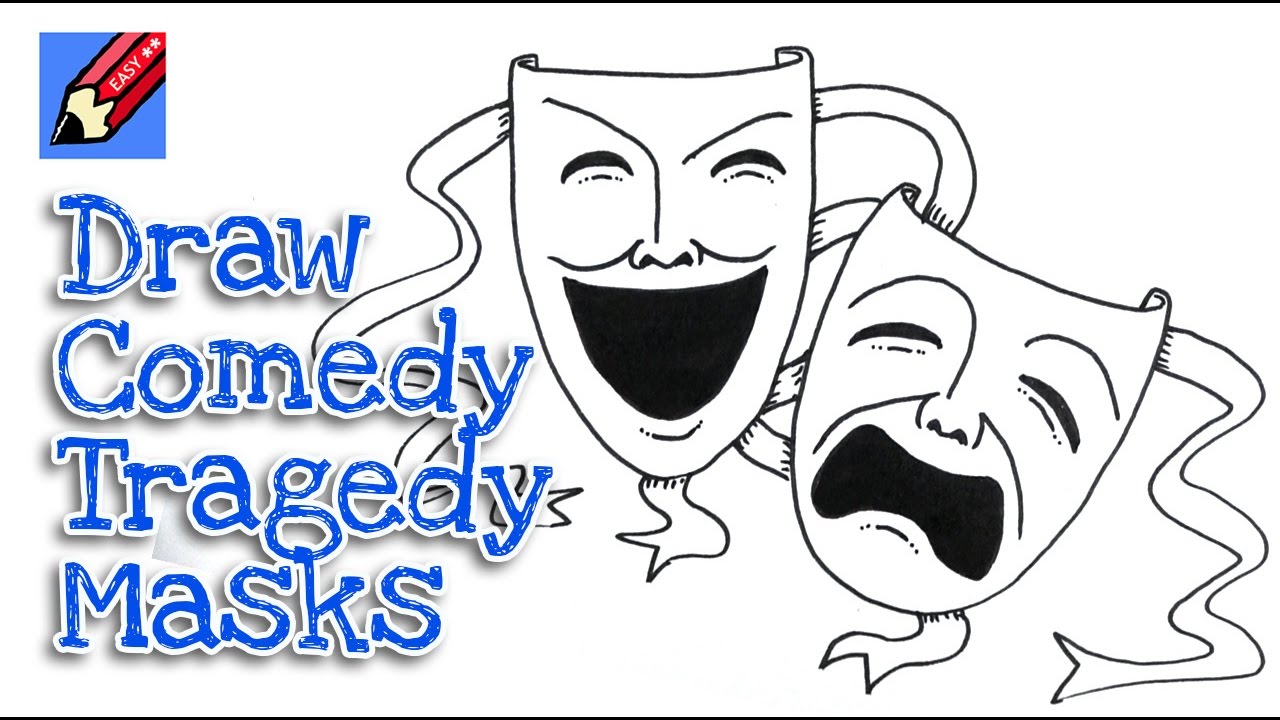 1280x720 Huge Collection Of 'comedy And Tragedy Masks Drawing' Download
