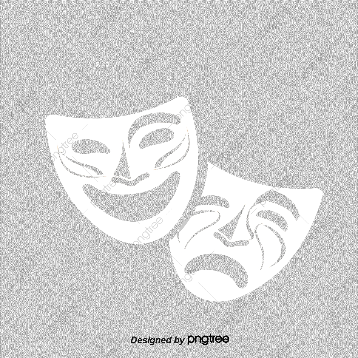1200x1200 Vector Illustration Comedy And Tragedy Theater Masks, Theatre Mask