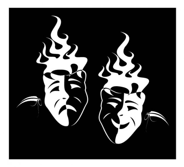 626x568 Comedy And Tragedy Couple Of Masks Vector Free Download