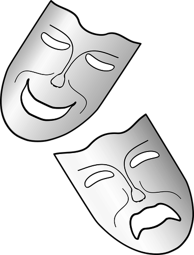 381x500 Comedy And Tragedy Theater Masks Vector Image