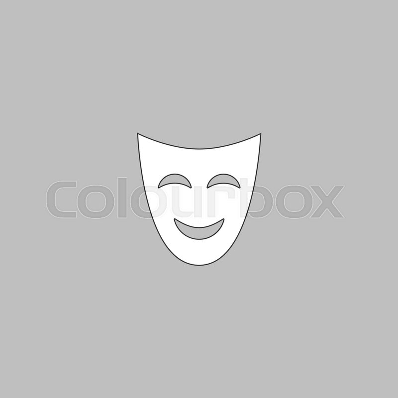 800x800 Comedy Mask Simple Line Vector Button Stock Vector Colourbox