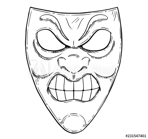 500x467 Vector Artistic Pen And Ink Drawing Illustration Of Angry