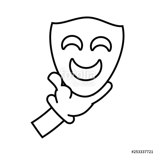 500x500 Cartoon Hand With Comedy Mask Stock Image And Royalty Free Vector